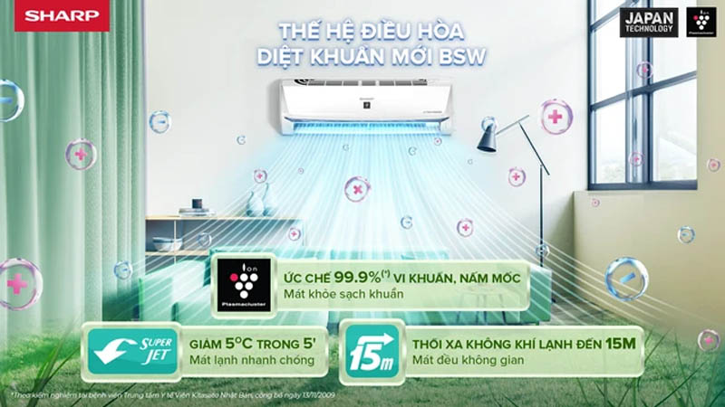 Sharp ra mắt thế hệ điều hòa diệt khuẩn BSW
