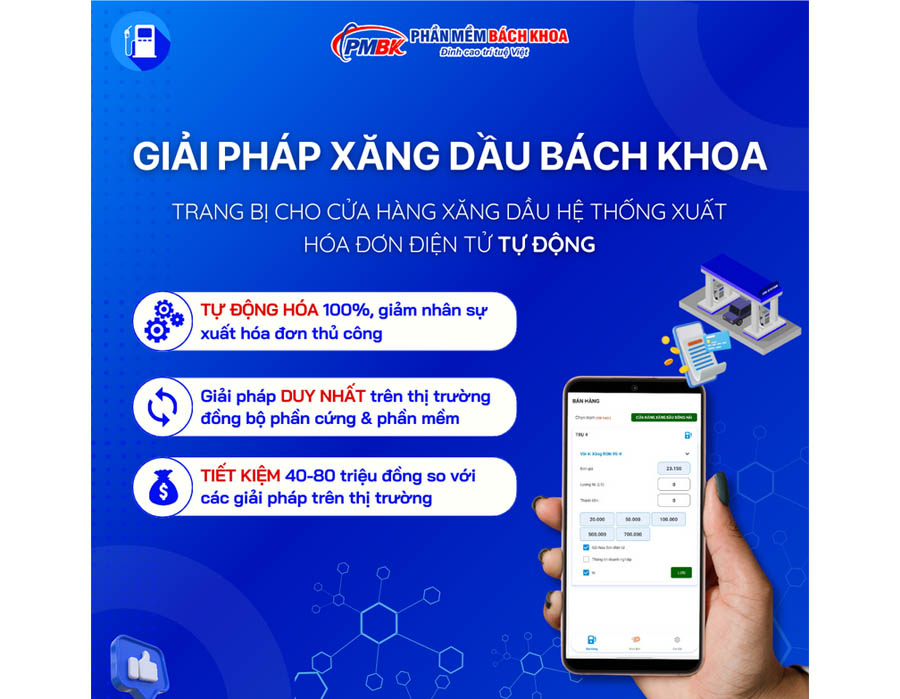 Bộ Phần mềm Quản lý Xăng Dầu Bách Khoa đáp ứng mọi nghiệp vụ trong hoạt động kinh doanh ngành xăng dầu.