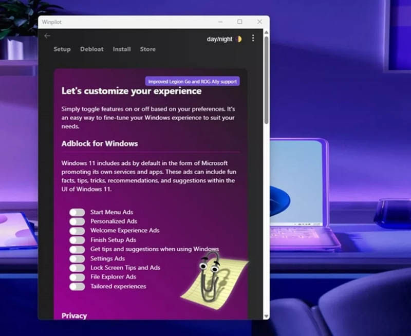 Ứng dụng giúp chặn quảng cáo Windows 11 tích hợp