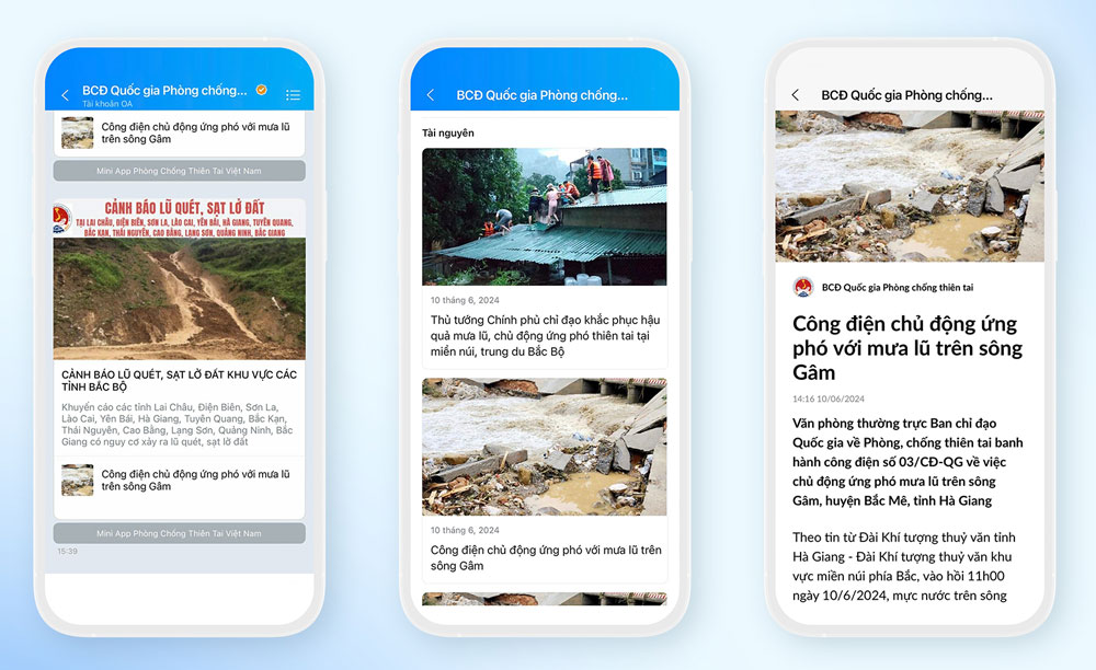 Chủ động ứng phó với thiên tai với mini app trên Zalo