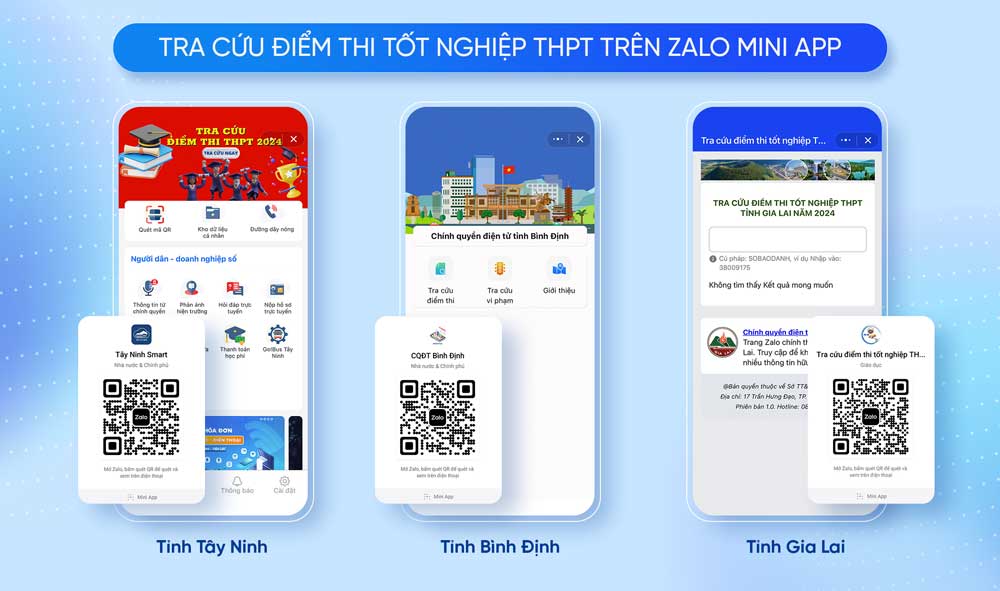 Hàng loạt tỉnh thành công bố điểm thi tốt nghiệp THPT 2024 trên Zalo