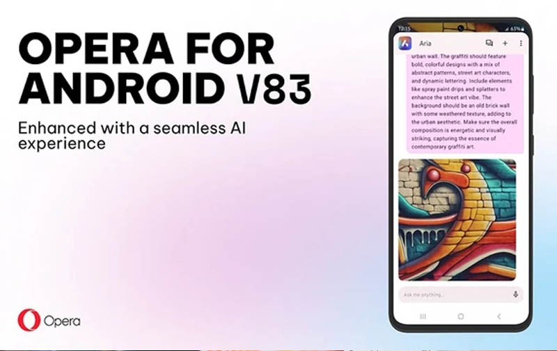 Trình duyệt Opera cho Android cho phép sáng tạo ảnh bằng AI