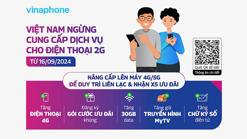 VinaPhone tặng nhiều ưu đãi cho khách hàng thực hiện chuyển đổi từ 2G lên 4G