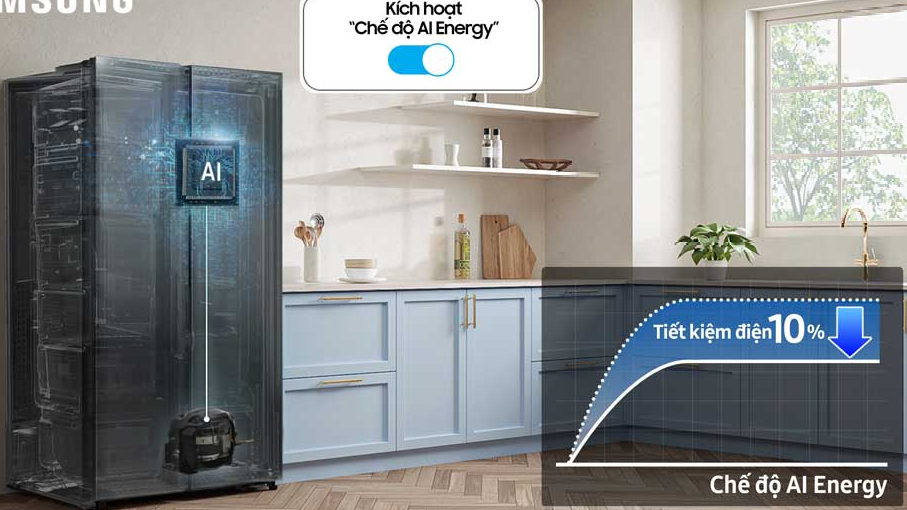 Samsung ra mắt tủ lạnh Side by Side trang bị công nghệ AI