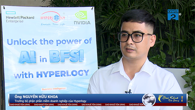 Trả lời phỏng vấn với đài truyền hình VTC tại sự kiện AI Day 2024, đại diện Hyperlogy chia sẻ luôn lấy khách hàng là trọng tâm: Đáp ứng nhanh chóng, chính xác nhu cầu của ngân hàng với Smart Workflow
