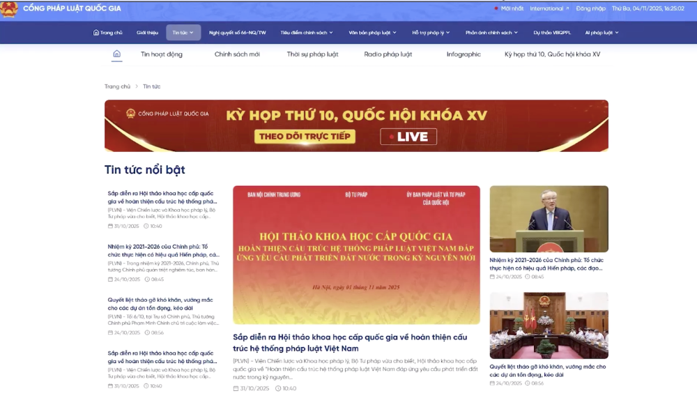 Cổng Pháp luật quốc gia - bước tiến chiến lược cho chuyển đổi số lĩnh vực pháp luật