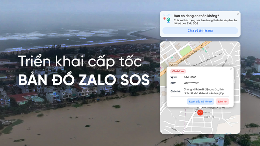 Zalo ra mắt “Bản đồ Zalo SOS” hỗ trợ kết nối cứu hộ, cứu nạn khẩn cấp