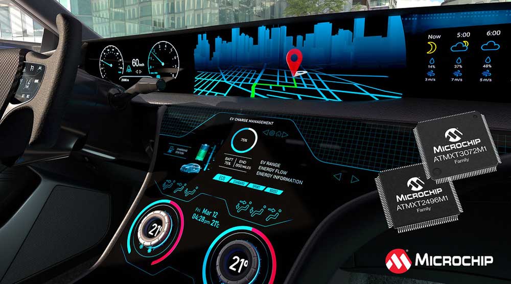 Microchip ra mắt bộ điều khiển màn hình cảm ứng ATMXT3072M1 và ATMXT2496M1