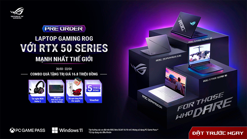 ROG mở đặt trước loạt laptop gaming mạnh nhất thế giới trang bị RTX 50 Series