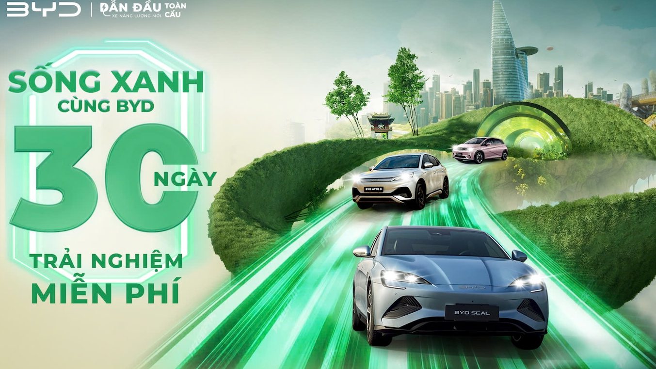 BYD cho khách hàng trải nghiệm xe điện miễn phí tới 30 ngày