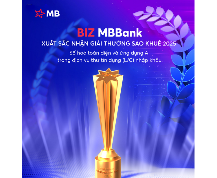 Giải pháp L/C online của BIZ MBBank được vinh danh tại Giải thưởng Sao Khuê 2025