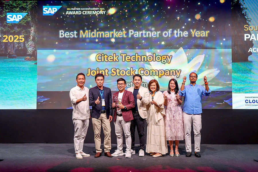 Citek là đối tác chiến lược tại Việt Nam được SAP vinh danh đồng thời 2 giải thưởng. 