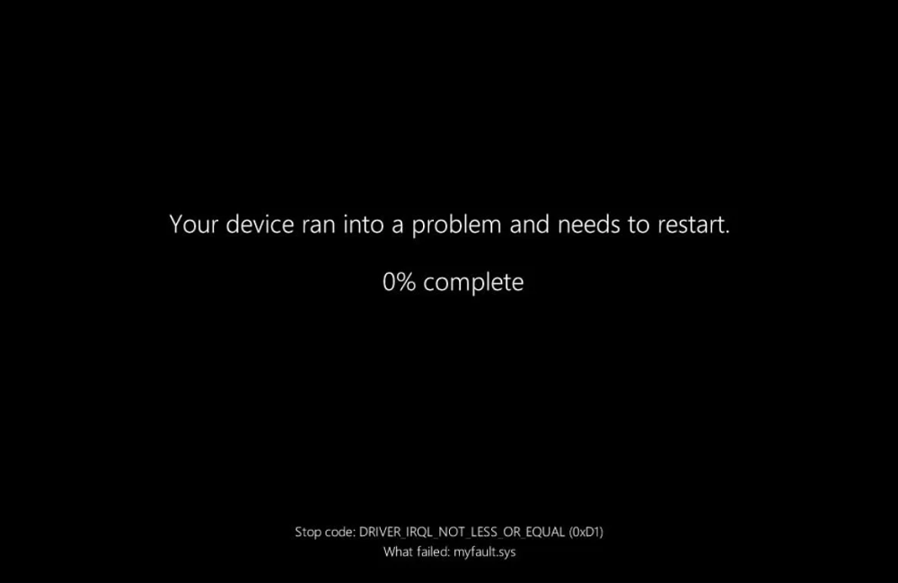 Màn hình BSOD mới được Microsoft cập nhật