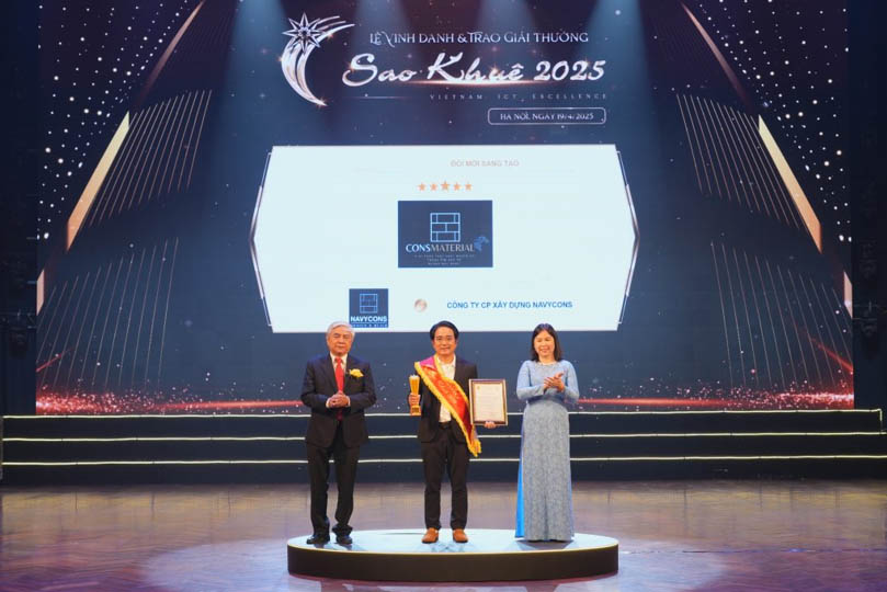 Nền tảng CONSMATERIAL được vinh danh tại Sao Khuê 2025 ở hạng mục Đổi mới sáng tạo