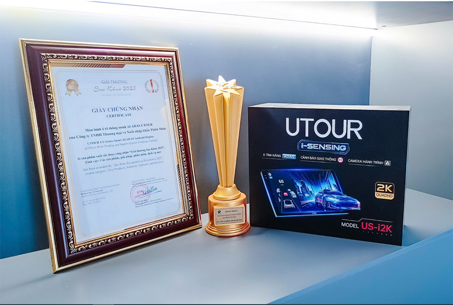 Danh hiệu dành cho giải pháp công nghệ đột phá của UTOUR TMAS. Ảnh: TMAS Việt Nam