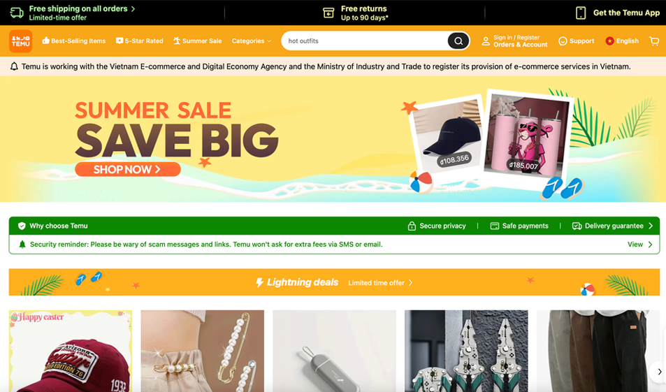 EC cáo buộc Temu bán hàng hóa bất hợp pháp