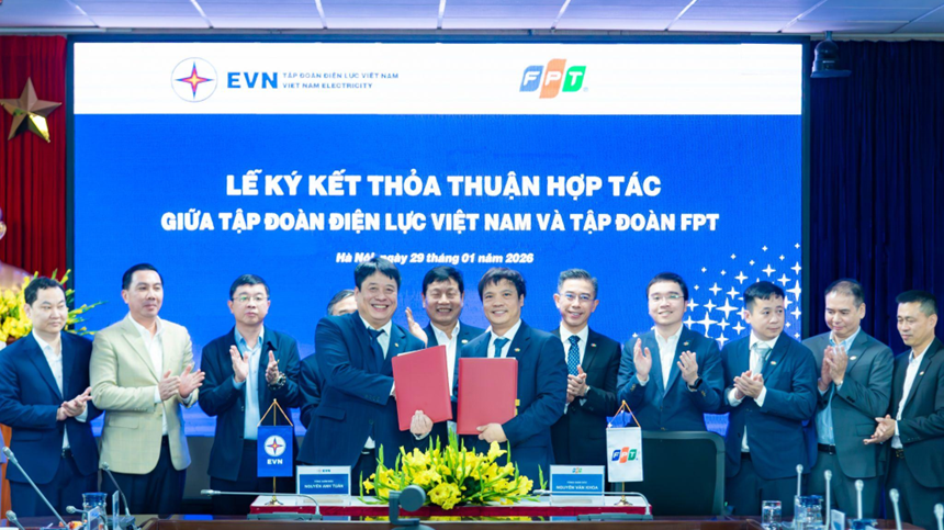 EVN và FPT ký thỏa thuận hợp tác chiến lược, thúc đẩy chuyển đổi kép, ứng dụng AI