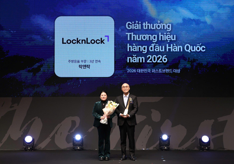 LocknLock nhận giải thưởng Thương hiệu hàng đầu Hàn Quốc năm 2026