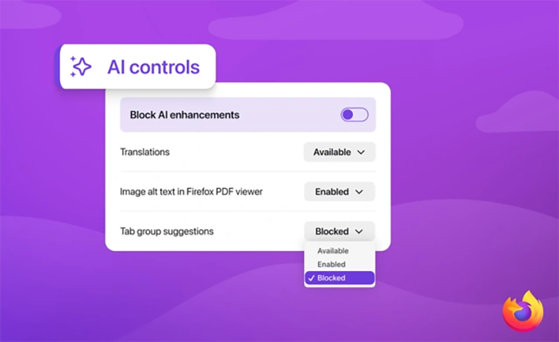 Trình duyệt Firefox cho phép người dùng tắt toàn bộ tính năng AI