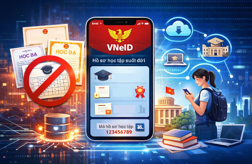 VNeID tích hợp hồ sơ học tập suốt đời, thay thế nhiều giấy tờ