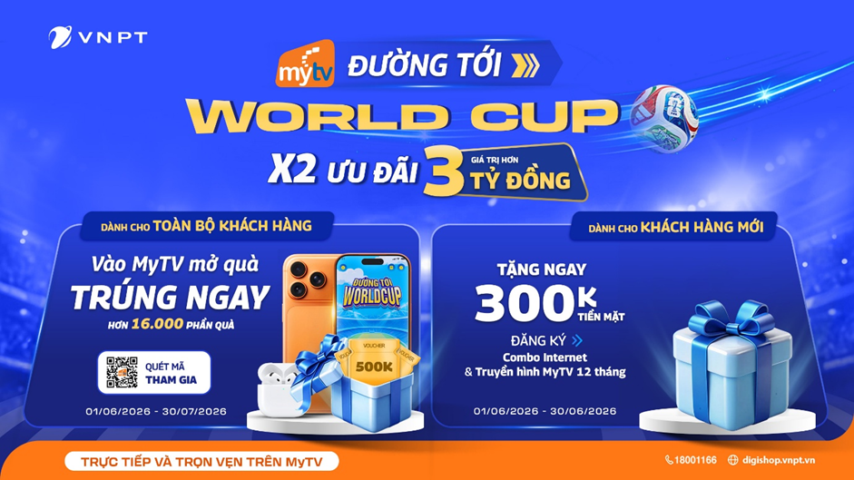 Cơ hội “săn” iPhone trên MyTV cùng World Cup 2026