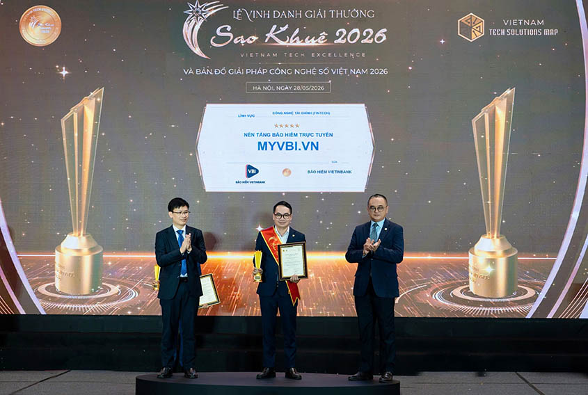 Bảo hiểm trực tuyến MyVBI được vinh danh 5 sao tại Sao Khuê 2026