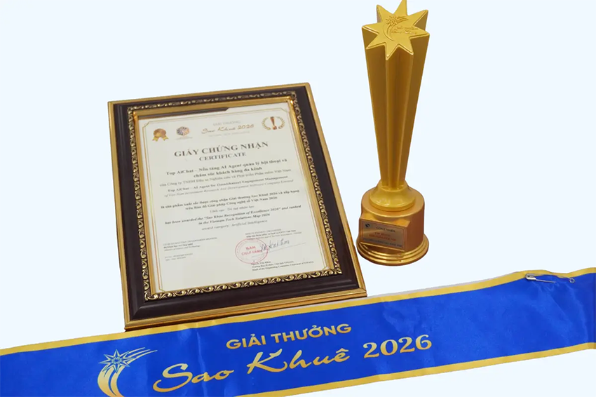 Top AiChat ghi dấu ấn tại lễ trao giải Sao Khuê 2026