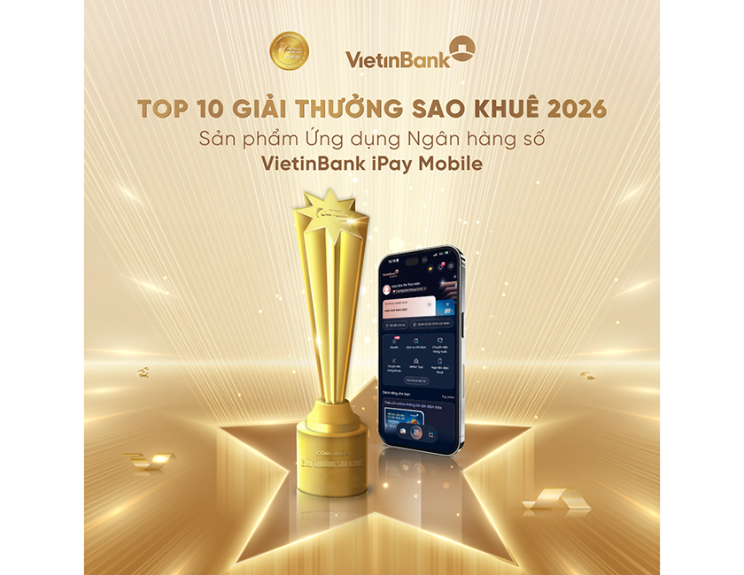 VietinBank iPay Mobile top 10 sao khuê 2026