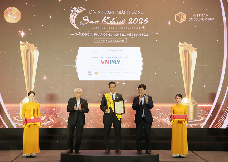 Giải pháp Thanh toán và Nộp thuế số của VNPAY vượt 300 đề cử, được vinh danh tại Sao Khuê 2026