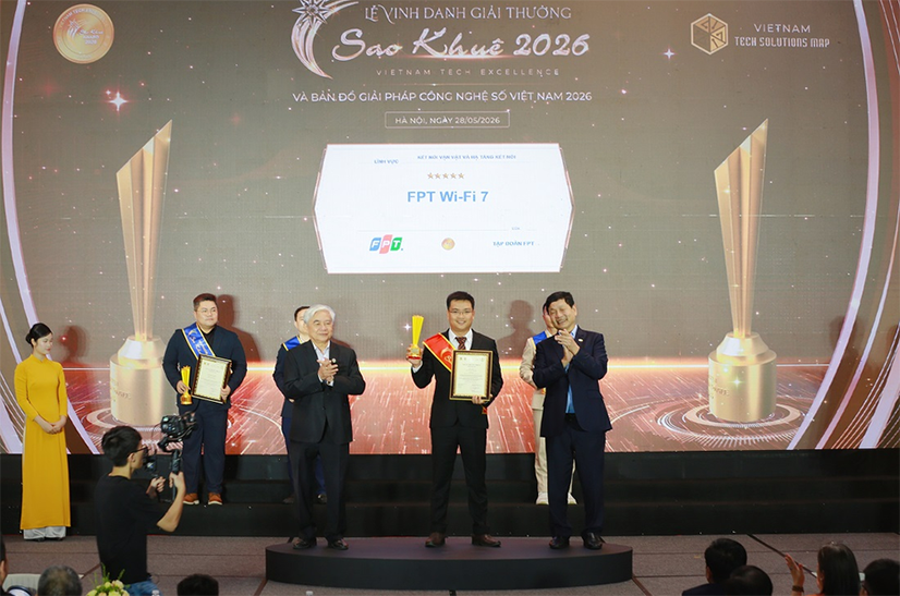 FPT Wi-Fi 7 đạt xếp hạng 5 sao Sao Khuê 2026