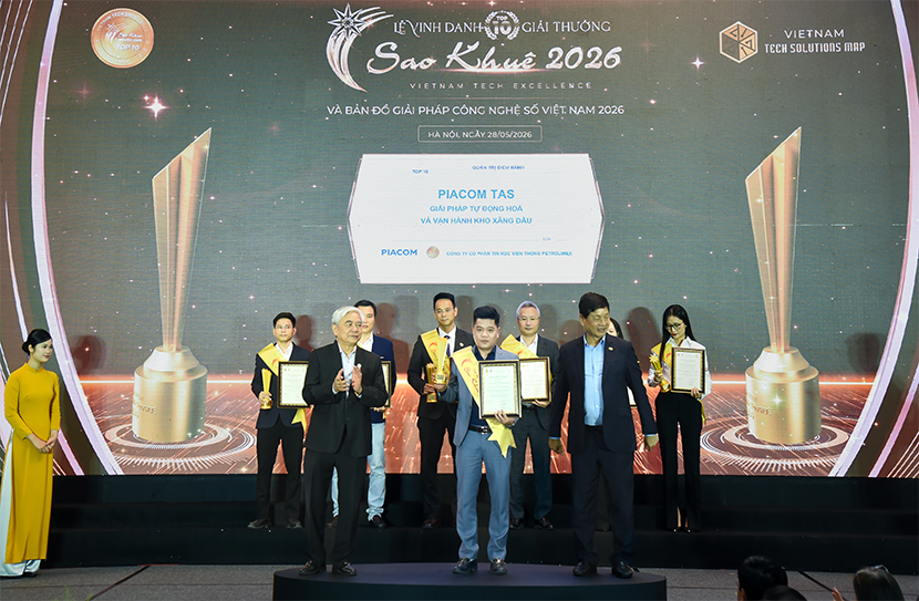 Giải pháp Tự động hóa và vận hành kho xăng dầu PIACOM TAS lọt Top 10 Sao Khuê 2026