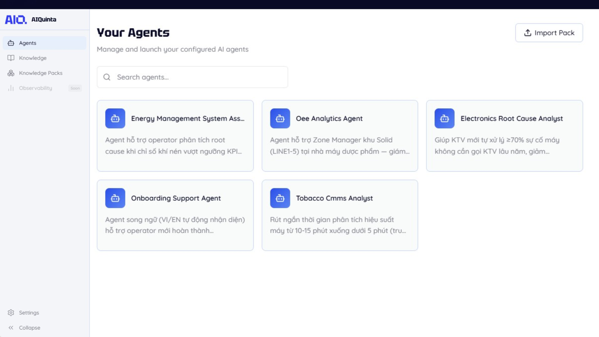 Tạo các AI Agent chuyên biệt cho từng line sản xuất