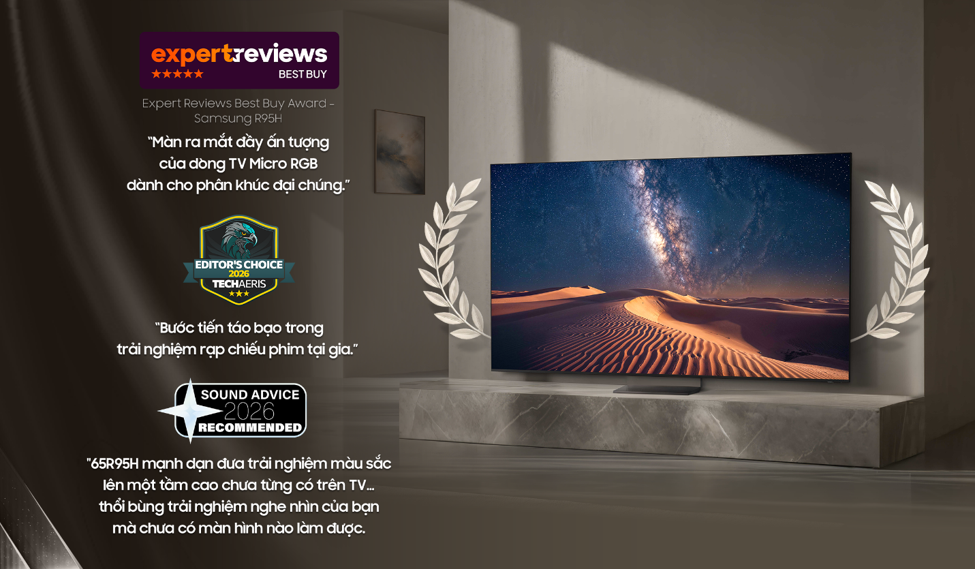 TV và loa Samsung 2026 được các chuyên trang công nghệ đánh giá tích cực