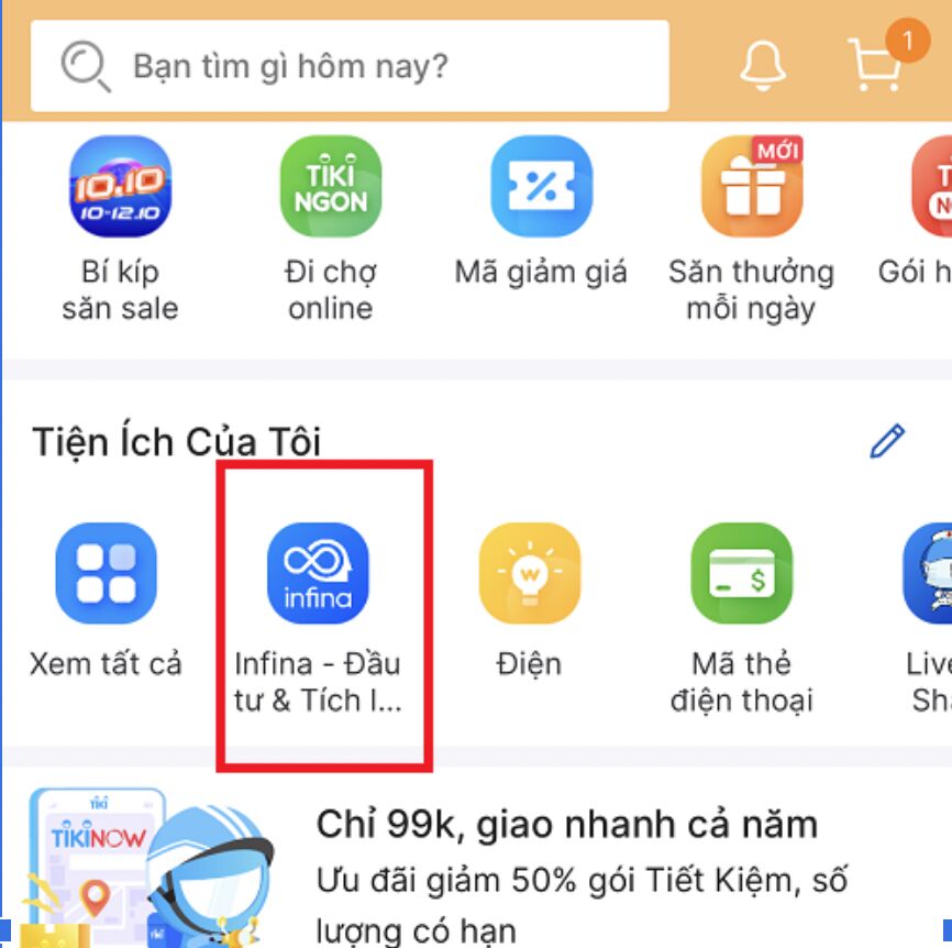 Ứng dụng Infina chạy trên Tiki tăng trưởng mạnh - ảnh 1