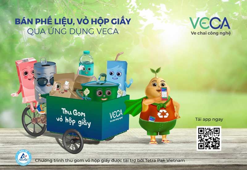 Tetra Pak hợp tác với VECA, thu gom vỏ hộp qua app điện thoại