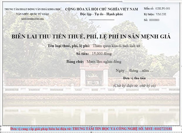 biên lai điện tử