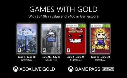 Microsoft đã tiết lộ những trò chơi của tháng 6 cho Xbox Live Gold