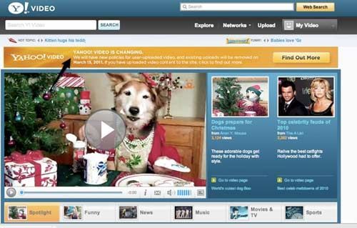 Yahoo ngừng dịch vụ video