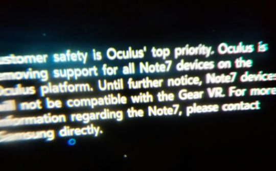 Oculus ngừng hỗ trợ Gear VR trên Galaxy Note 7