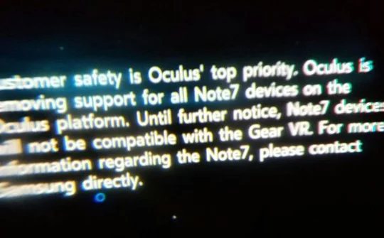Oculus ngừng hỗ trợ Gear VR trên Galaxy Note 7