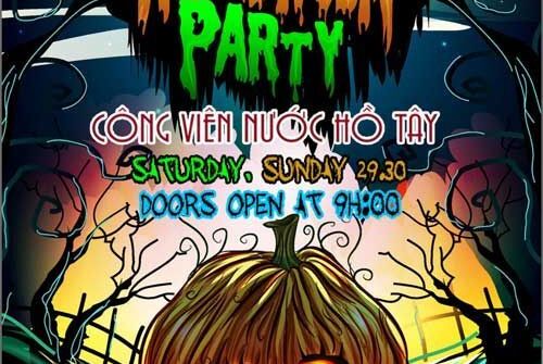 Giới trẻ Hà thành háo hức rủ nhau "quẩy" Halloween tại Công viên nước Hồ Tây