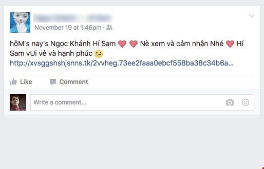 Dùng liên kết giả mạo để đánh cắp tài khoản Facebook