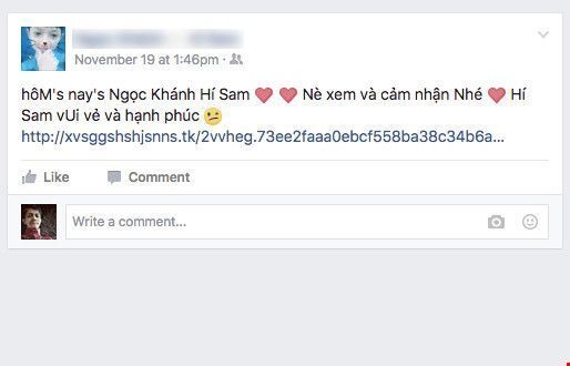 Dùng liên kết giả mạo để đánh cắp tài khoản Facebook