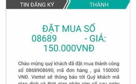 Viettel cho đăng ký đầu số 086, mở bán ngày 5/3
