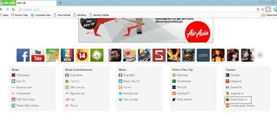 Game cờ bạc, nội dung đồi trụy được quảng bá trên trình duyệt Cốc Cốc?