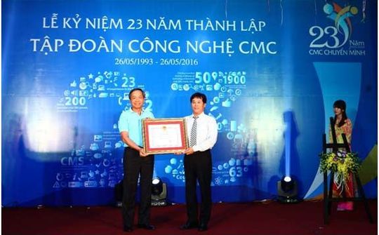 Nhân kỷ niệm 23 năm thành lập, CMC được Bộ Thông tin và Truyền thông khen thưởng