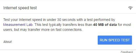 Đo tốc độ Internet ngay trên trình tìm kiếm Google