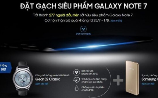 Đã có thể đặt hàng trước Galaxy Note 7 tại Việt Nam
