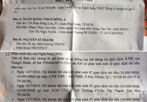 Sau Vietcombank, VP Bank, đến lượt tài khoản Đông Á Bank đột nhiên mất tiền