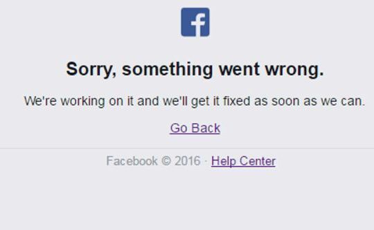 Facebook ngừng hoạt động gần nửa tiếng